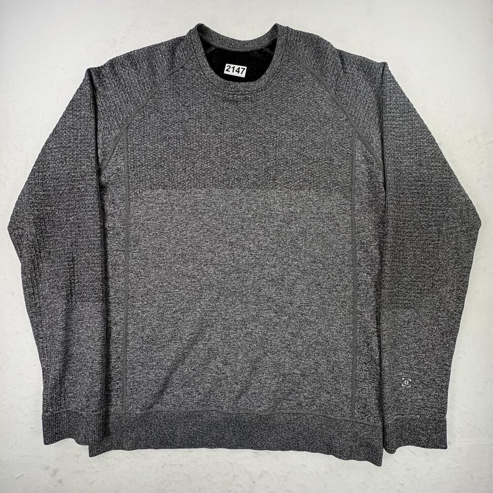 Lululemon Pullover Mens Large Gray Knit Merino Wool Raglan Long Sleeve Athletic